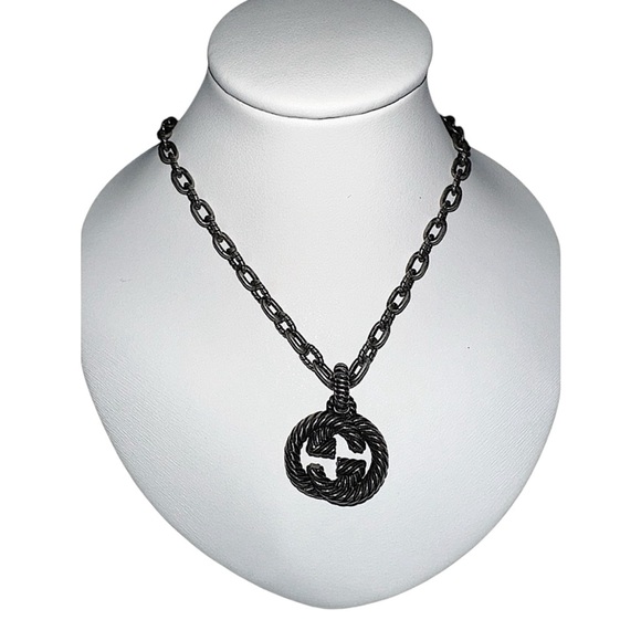 Gucci Interlocking GG Rope Sterling Silver Necklace Full Inclusion (NWOT) - Picture 3 of 10